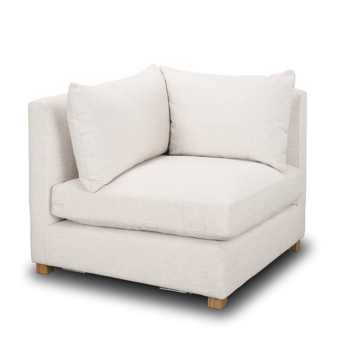 Halston Oatmeal Performance Fabric Corner Modular Sectional Piece