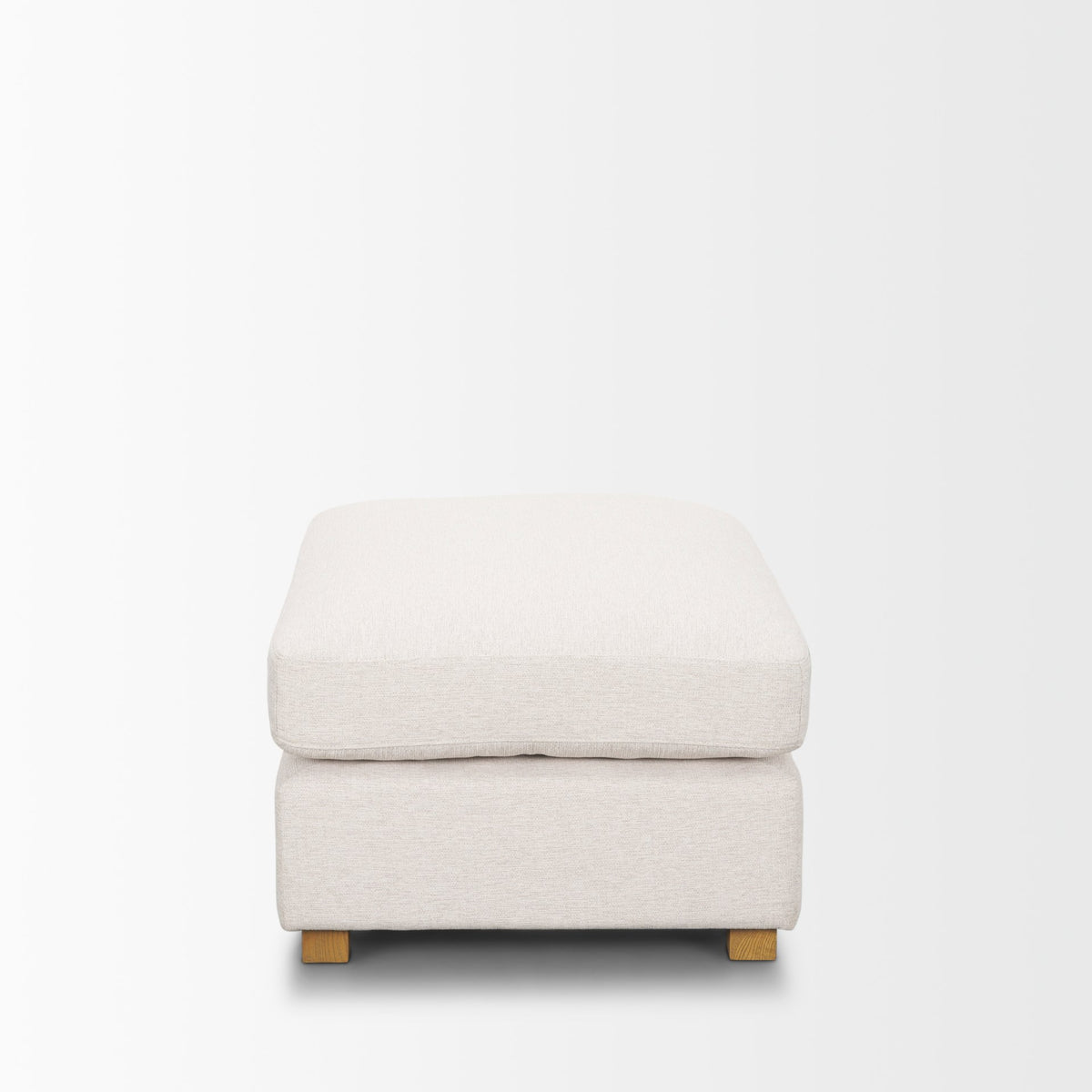 Halston Oatmeal Performance Fabric Small Modular Ottoman