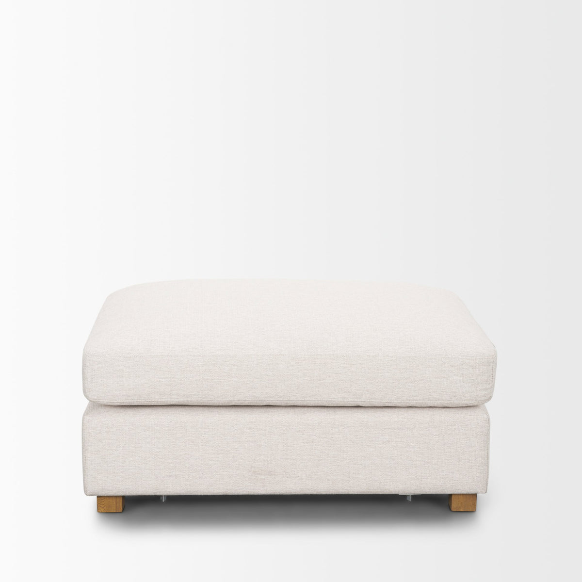 Halston Oatmeal Performance Fabric Small Modular Ottoman