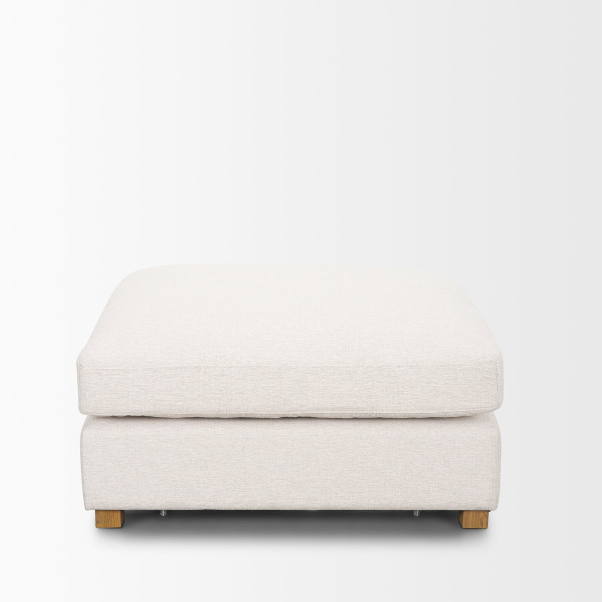 Halston Oatmeal Performance Fabric Large Modular Ottoman