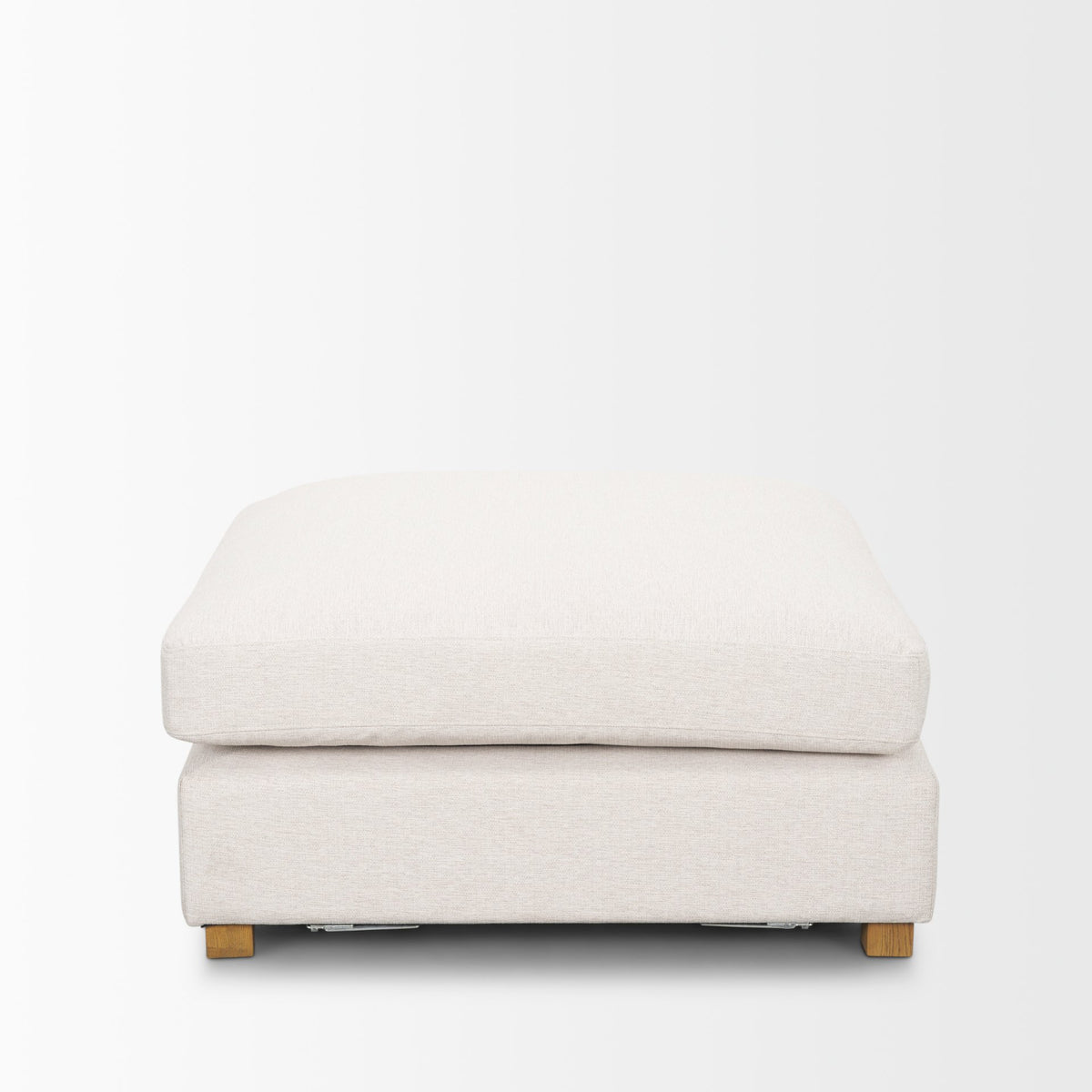 Halston Oatmeal Performance Fabric Large Modular Ottoman
