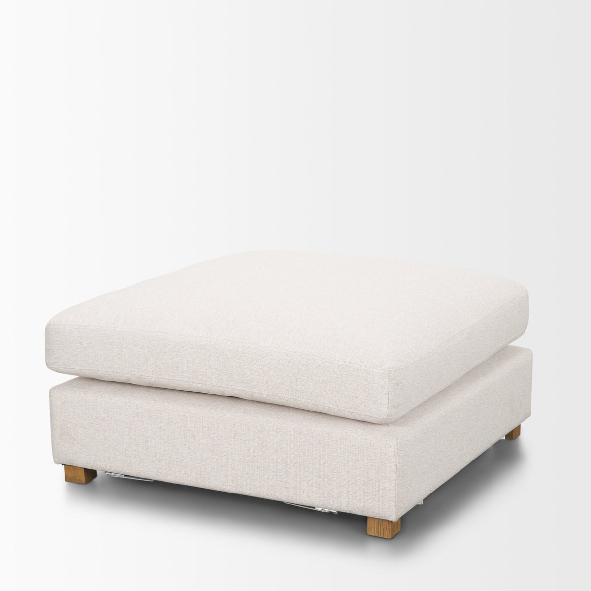 Halston Oatmeal Performance Fabric Large Modular Ottoman
