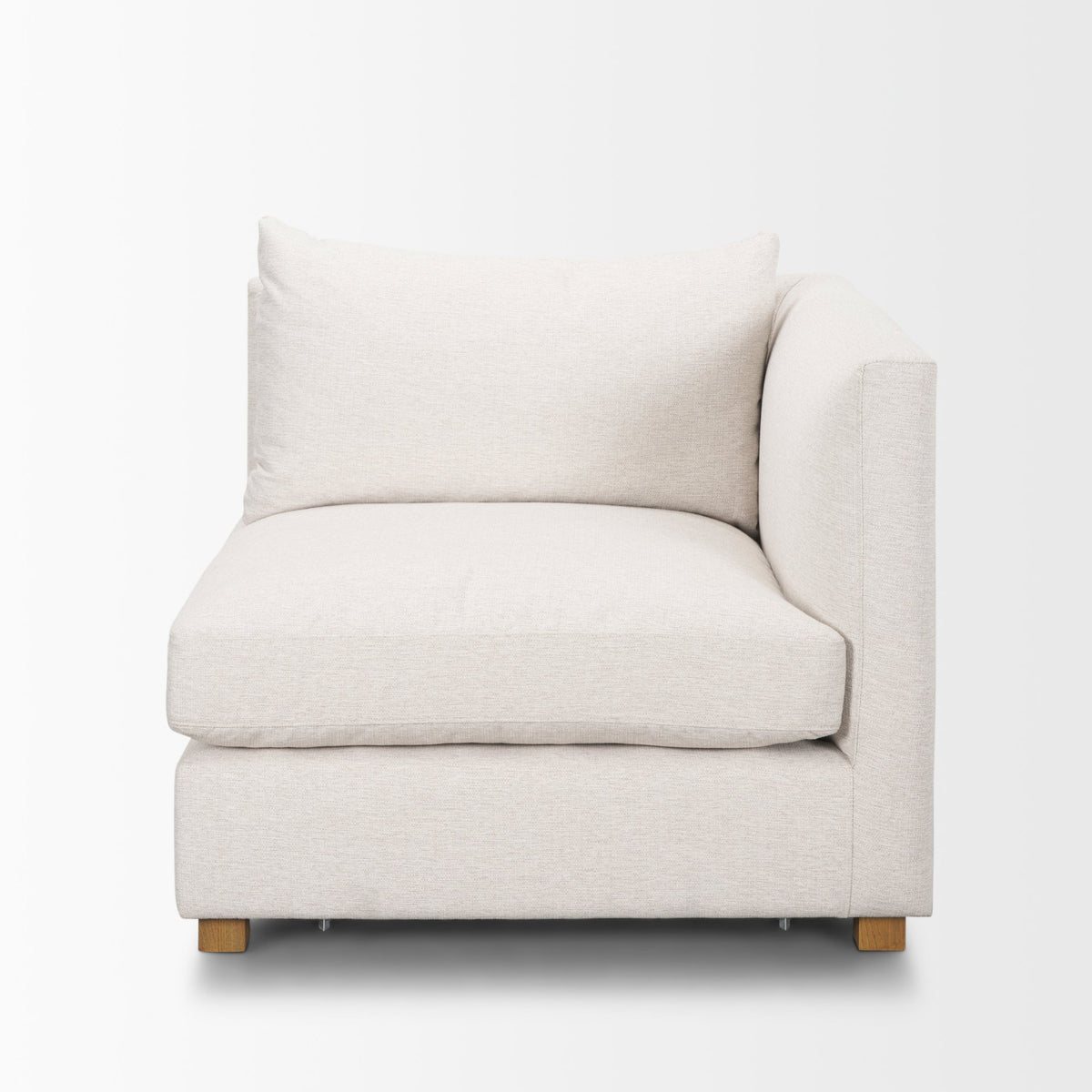 Halston Oatmeal Performance Fabric Right Arm Modular Sectional Piece