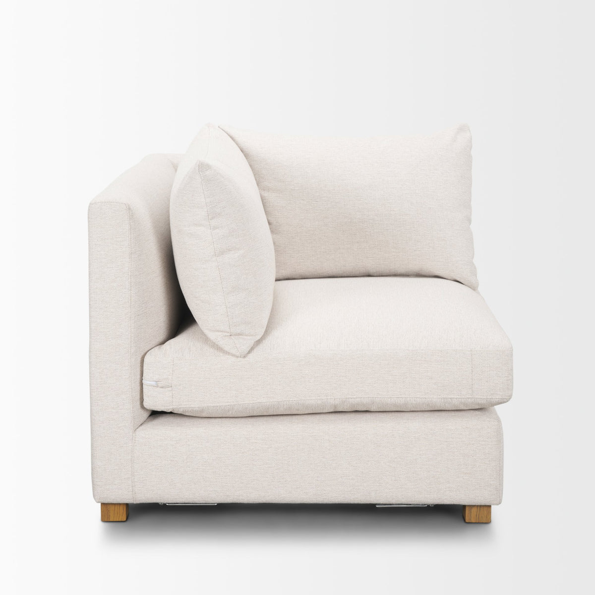 Halston Oatmeal Performance Fabric Corner Modular Sectional Piece
