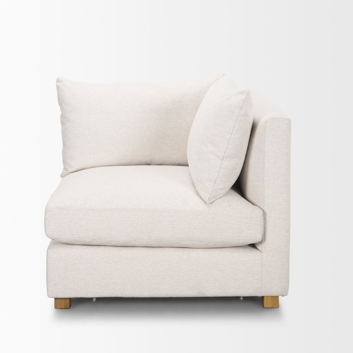Halston Oatmeal Performance Fabric Corner Modular Sectional Piece