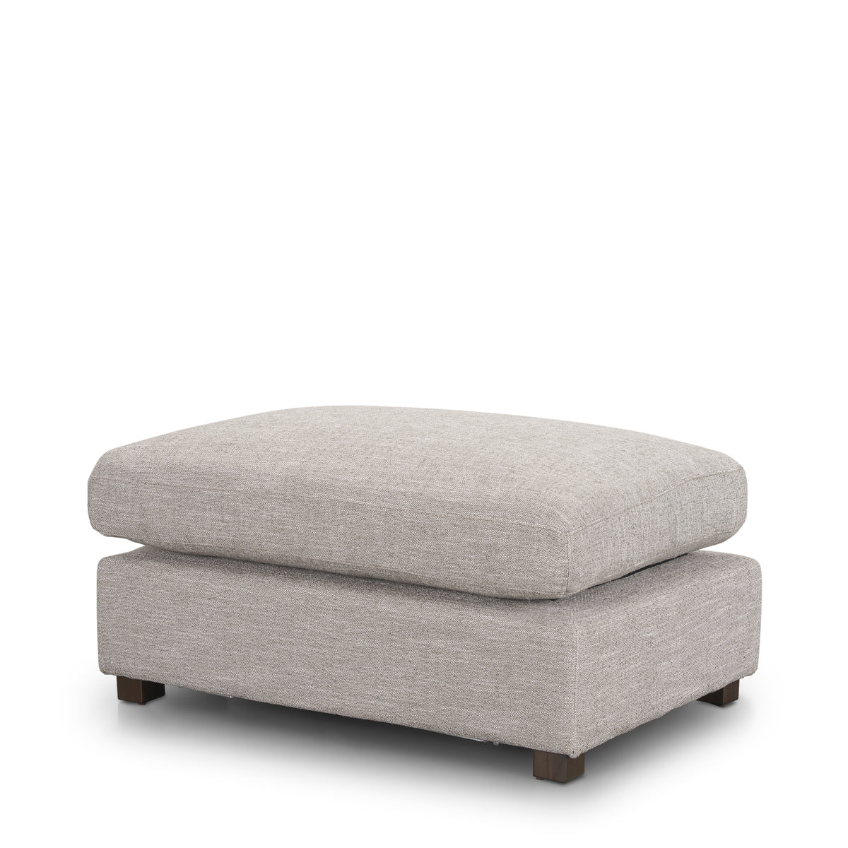 Halston Light Gray Performance Fabric Small Modular Ottoman
