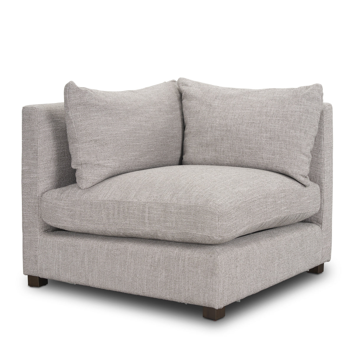 Halston Light Gray Performance Fabric Corner Modular Sectional Piece