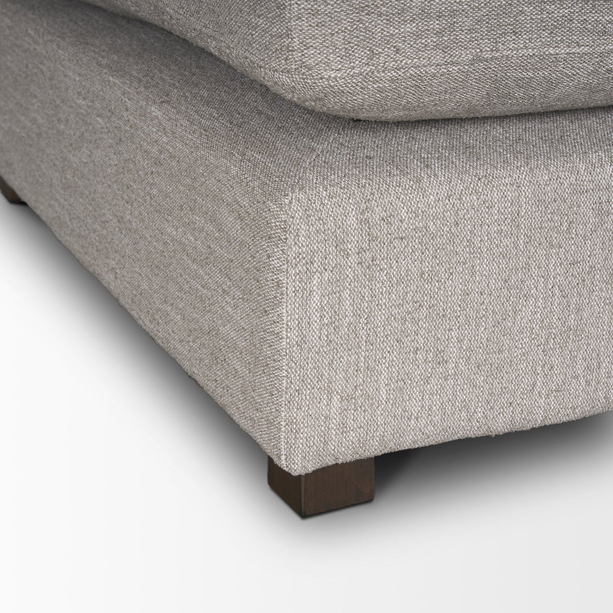 Halston Light Gray Performance Fabric Large Modular Ottoman