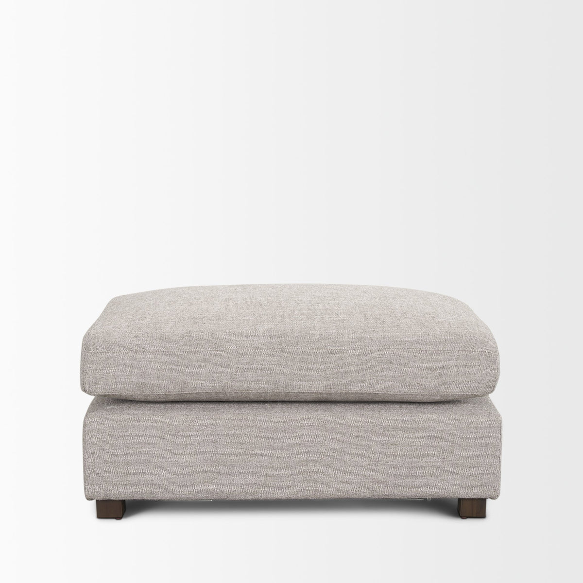 Halston Light Gray Performance Fabric Small Modular Ottoman