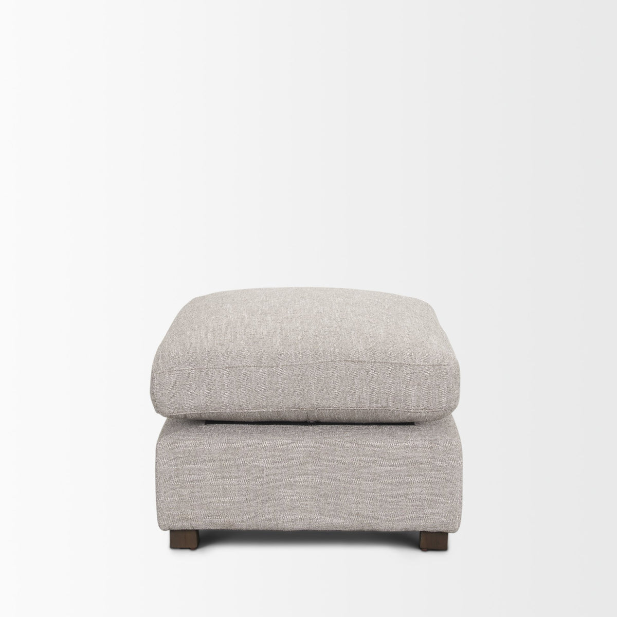 Halston Light Gray Performance Fabric Small Modular Ottoman