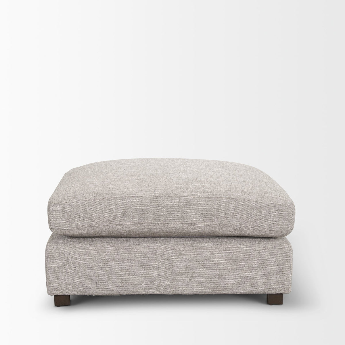Halston Light Gray Performance Fabric Large Modular Ottoman