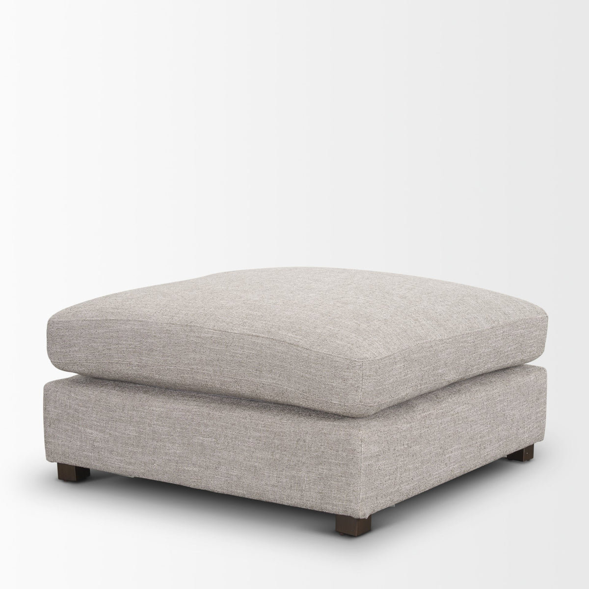 Halston Light Gray Performance Fabric Large Modular Ottoman