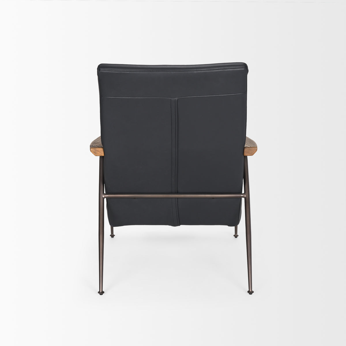 Grosjean Black Leather Black Frame Accent Chair