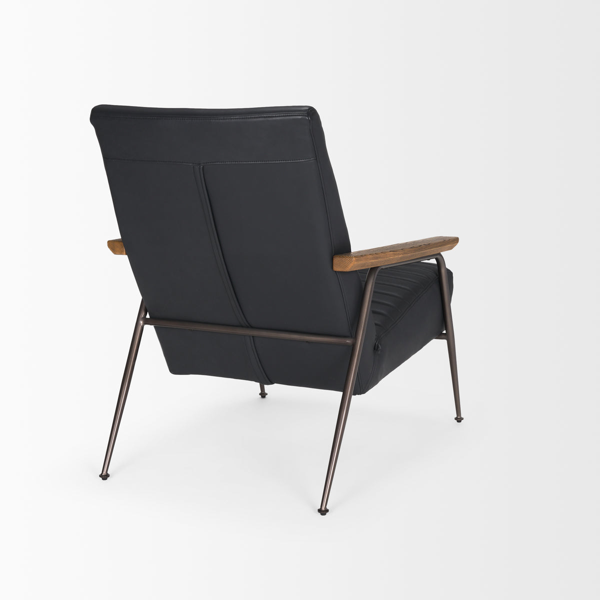 Grosjean Black Leather Black Frame Accent Chair