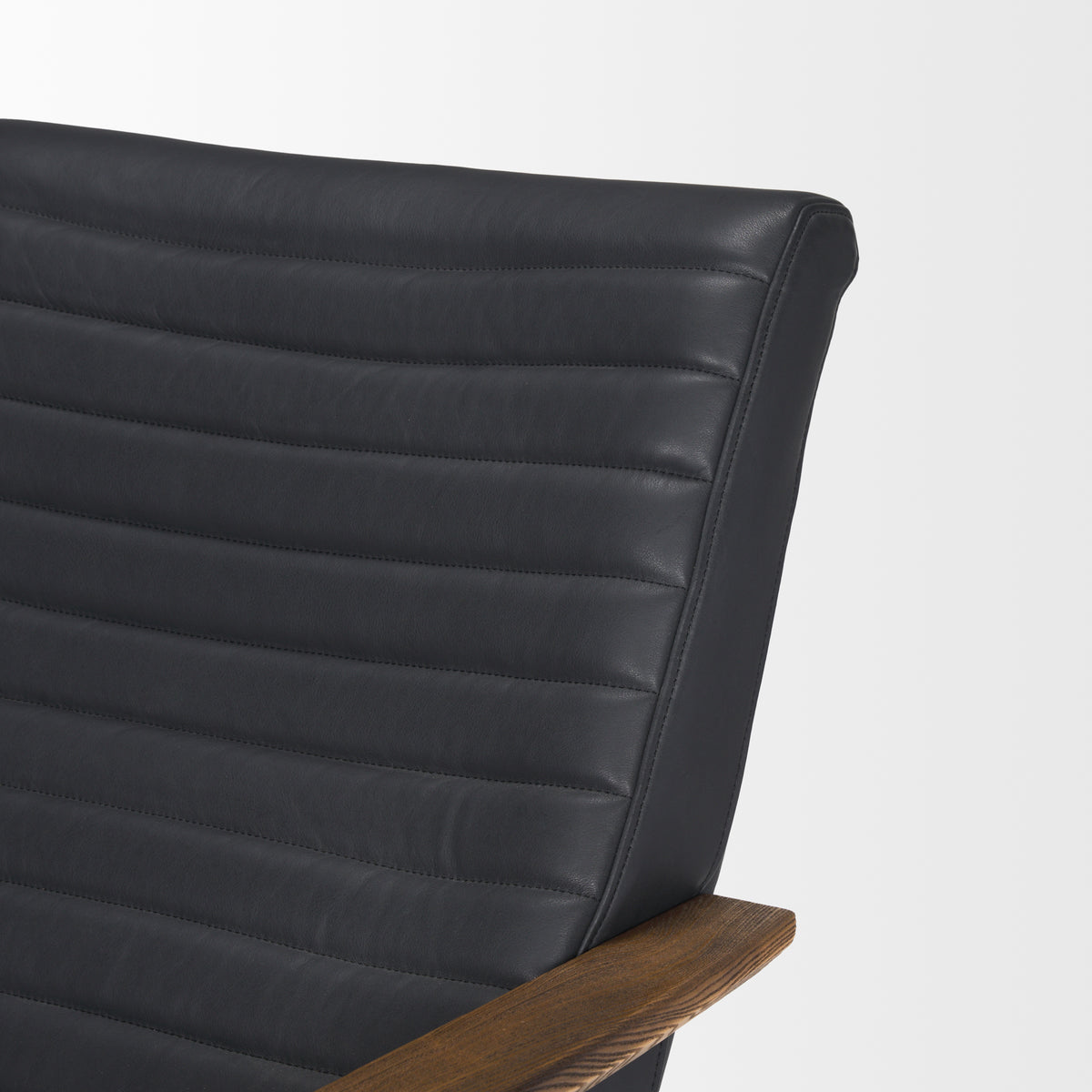 Grosjean Black Leather Black Frame Accent Chair