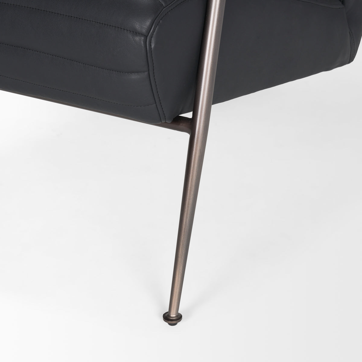 Grosjean Black Leather Black Frame Accent Chair