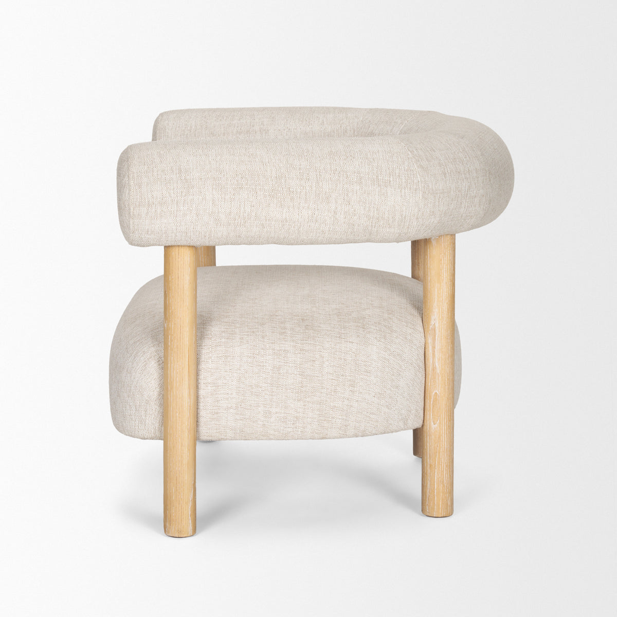 Gianna Oatmeal Fabric Open Back Accent Chair