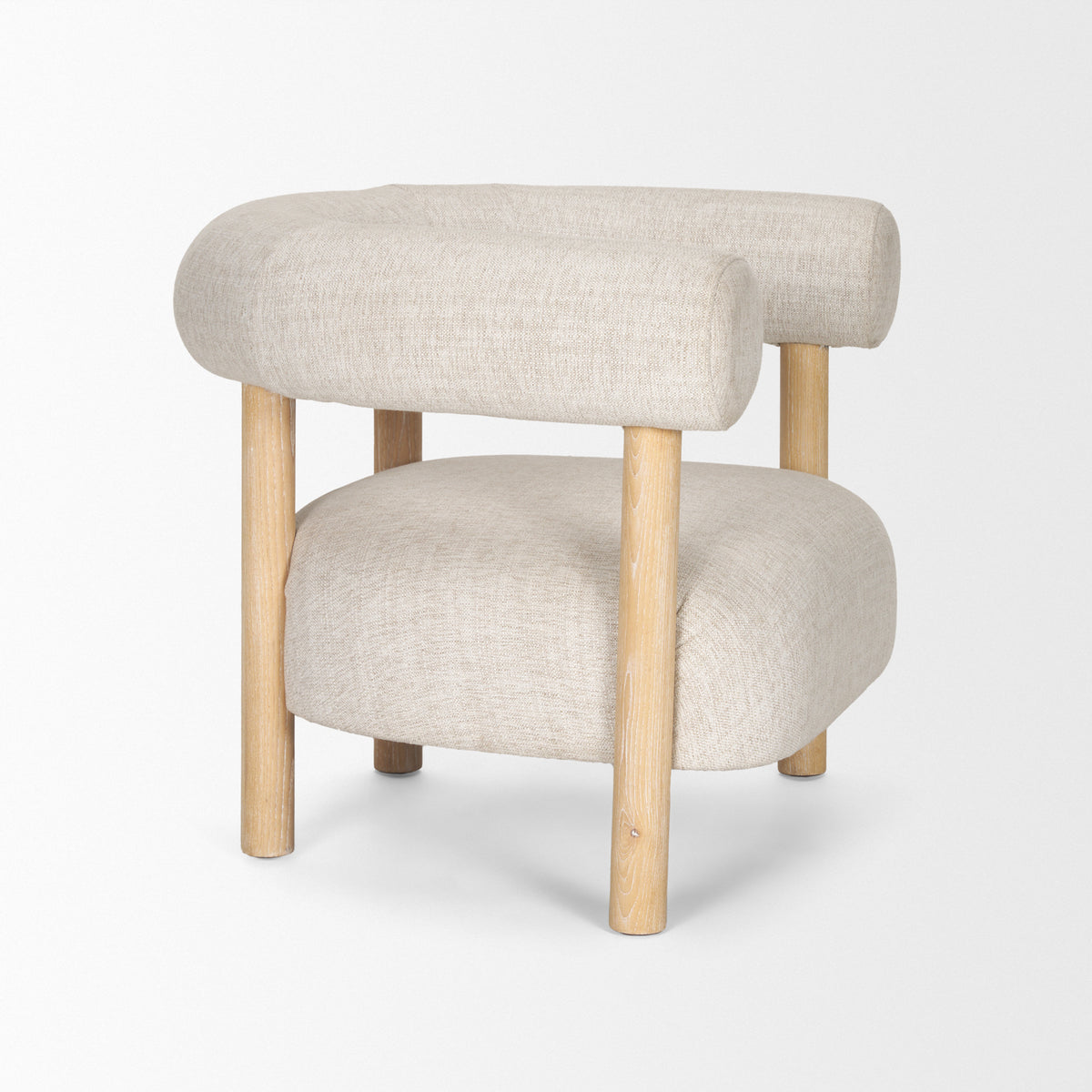 Gianna Oatmeal Fabric Open Back Accent Chair