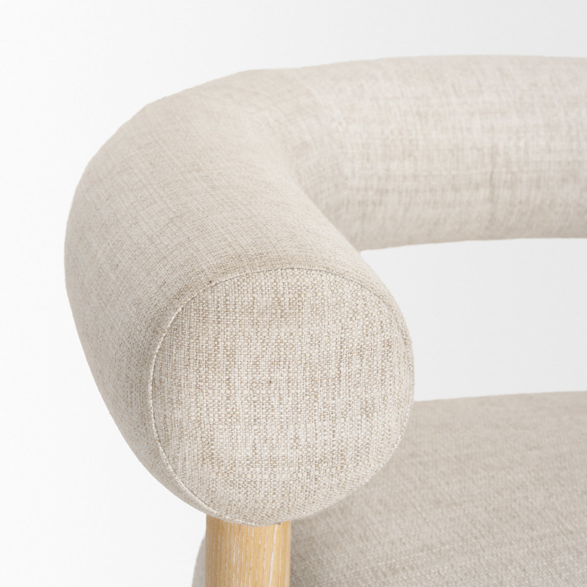 Gianna Oatmeal Fabric Open Back Accent Chair