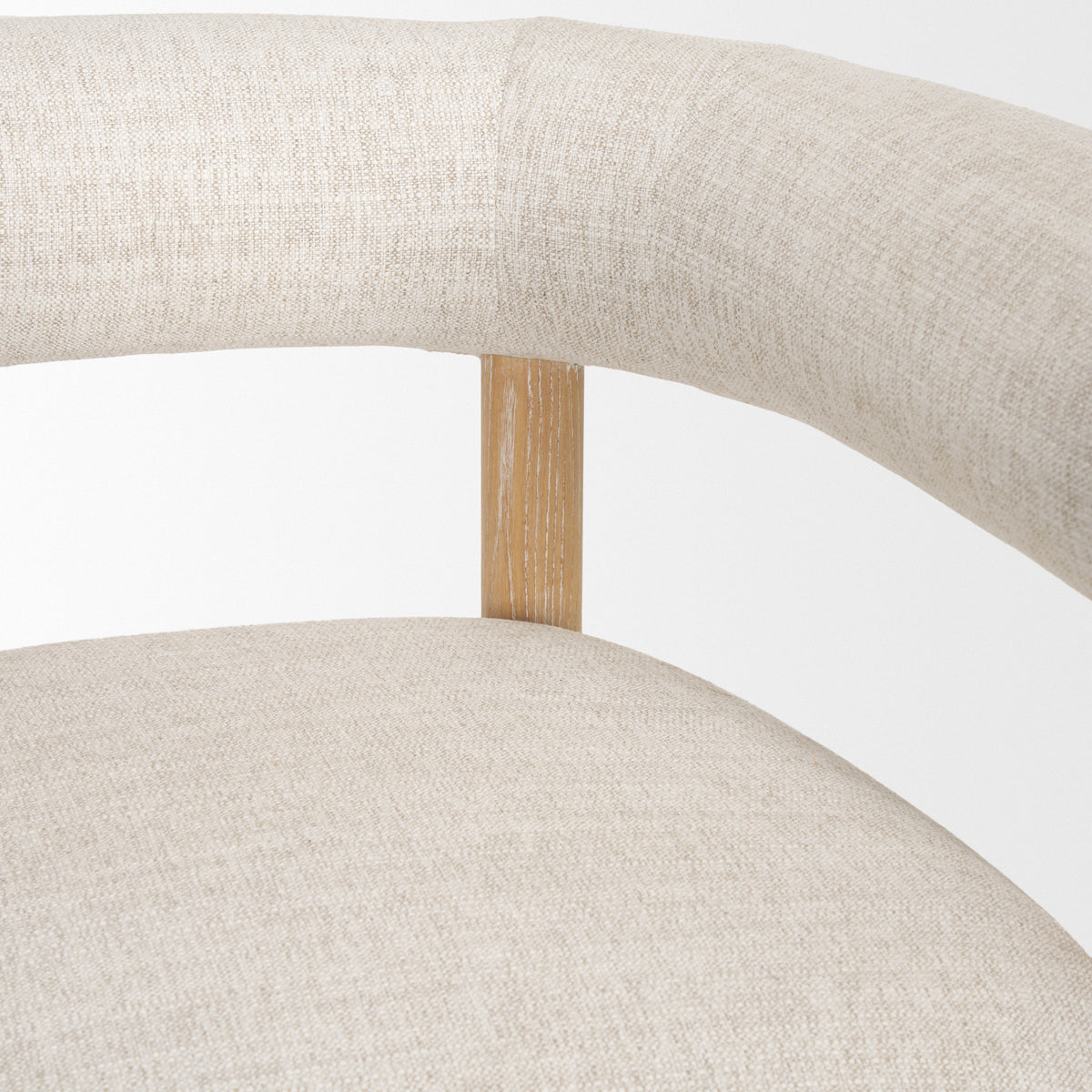 Gianna Oatmeal Fabric Open Back Accent Chair