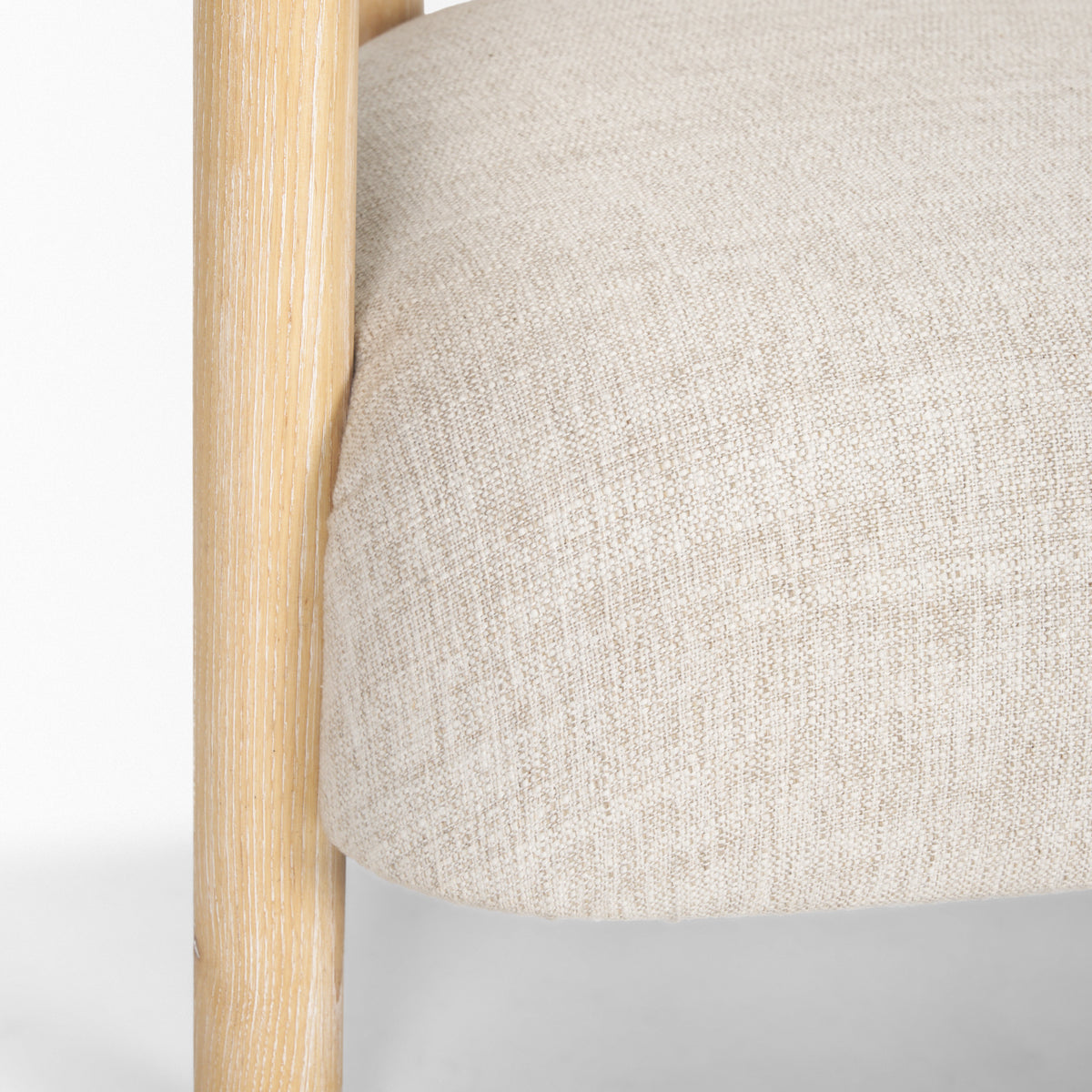 Gianna Oatmeal Fabric Open Back Accent Chair
