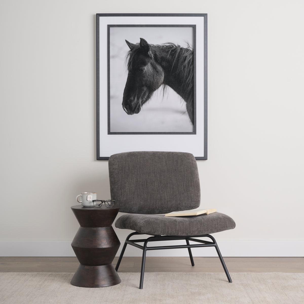 Nora Charcoal Fabric Accent Chair