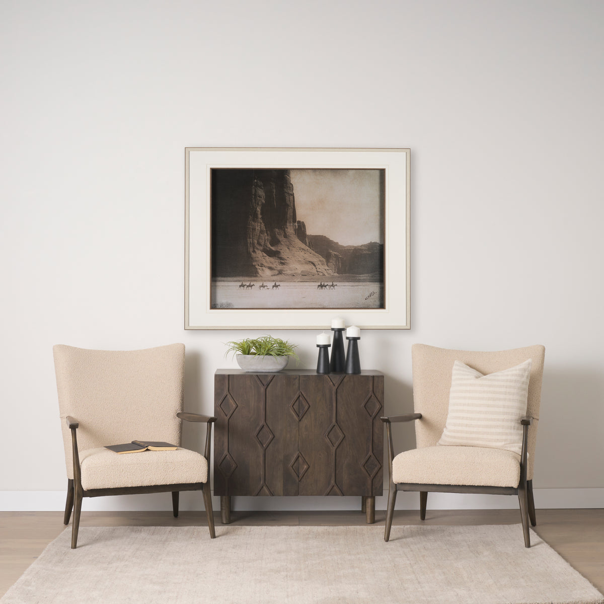 Argent Beige Boucle Accent Chair