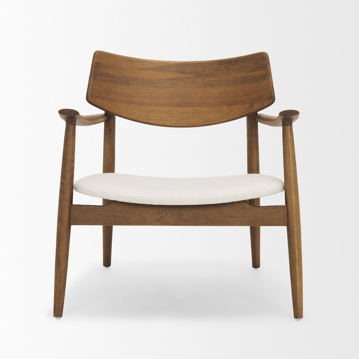 Haggen Medium Oak Cream Fabric Accent Chair