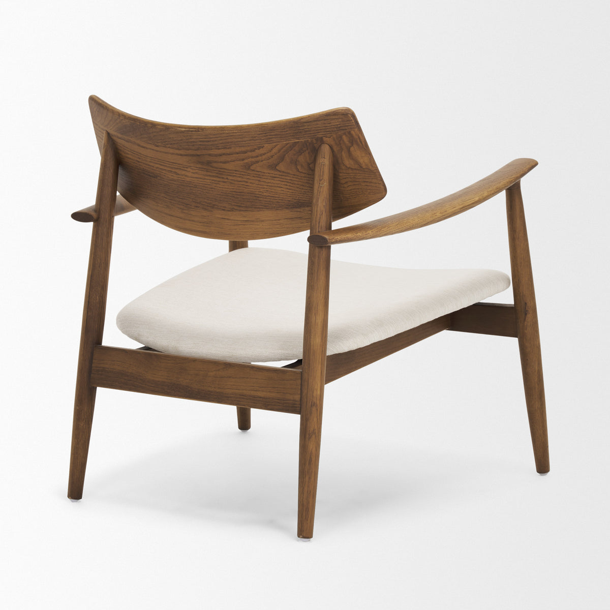 Haggen Medium Oak Cream Fabric Accent Chair