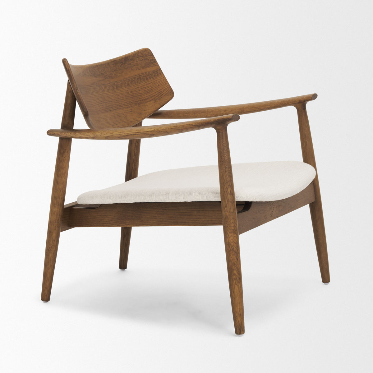 Haggen Medium Oak Cream Fabric Accent Chair