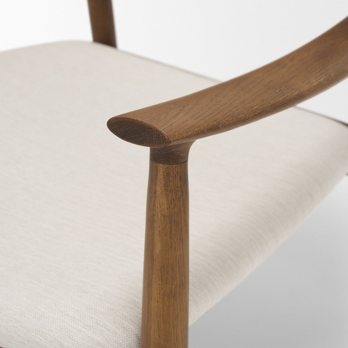 Haggen Medium Oak Cream Fabric Accent Chair