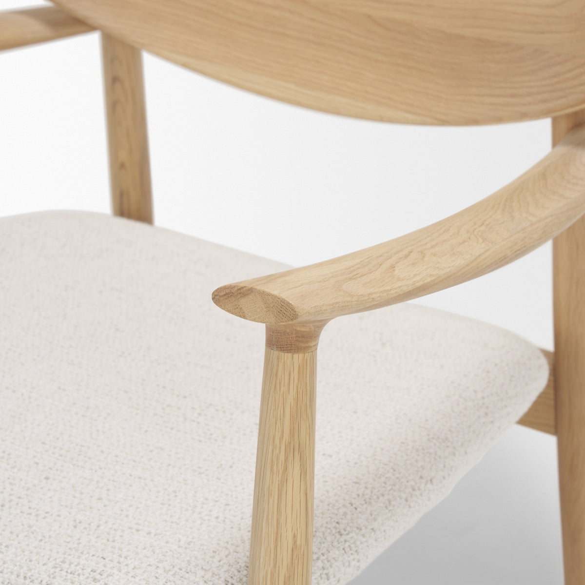 Haggen Light Oak Cream Fabric Accent Chair