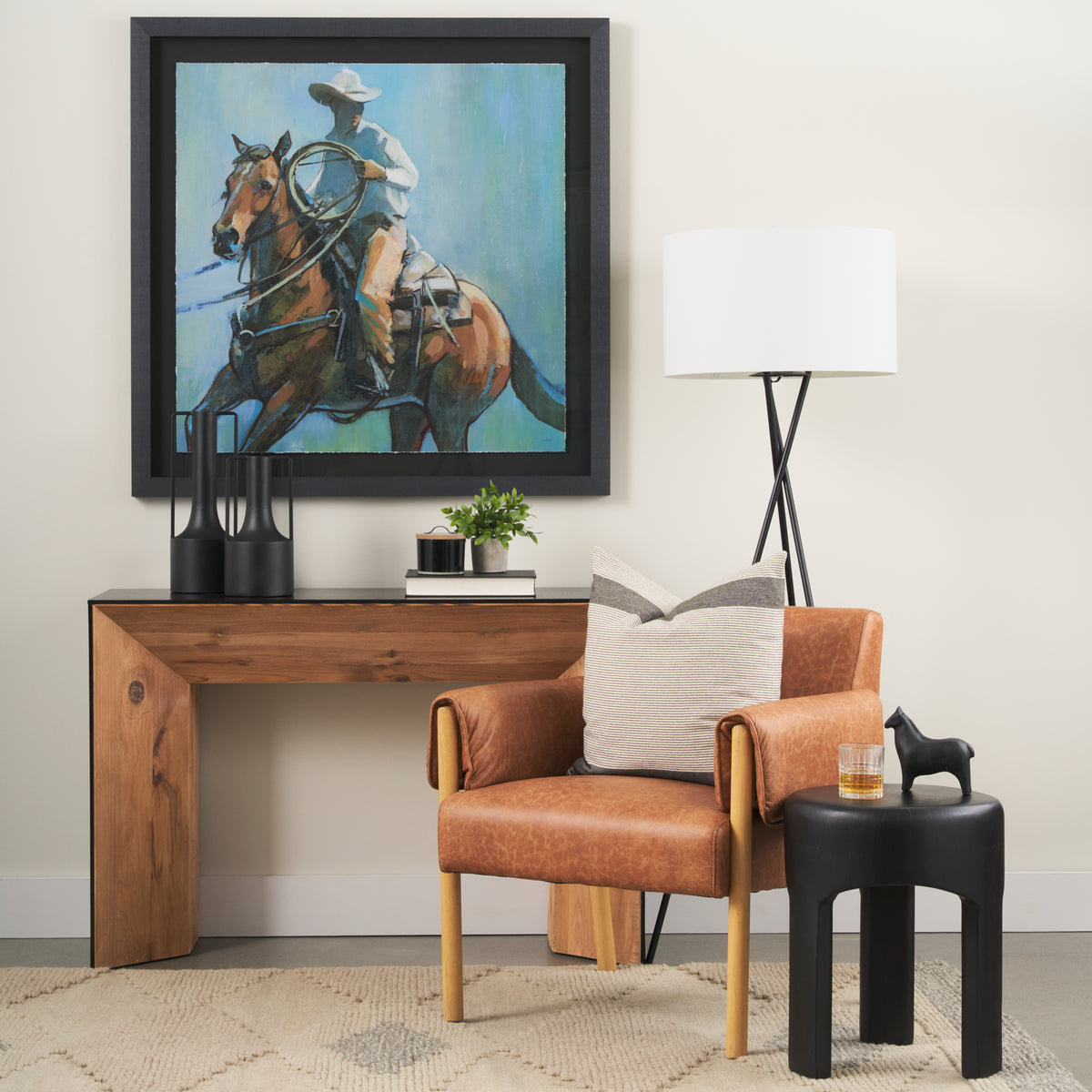 Ashton Brown Vegan Leather Accent Chair