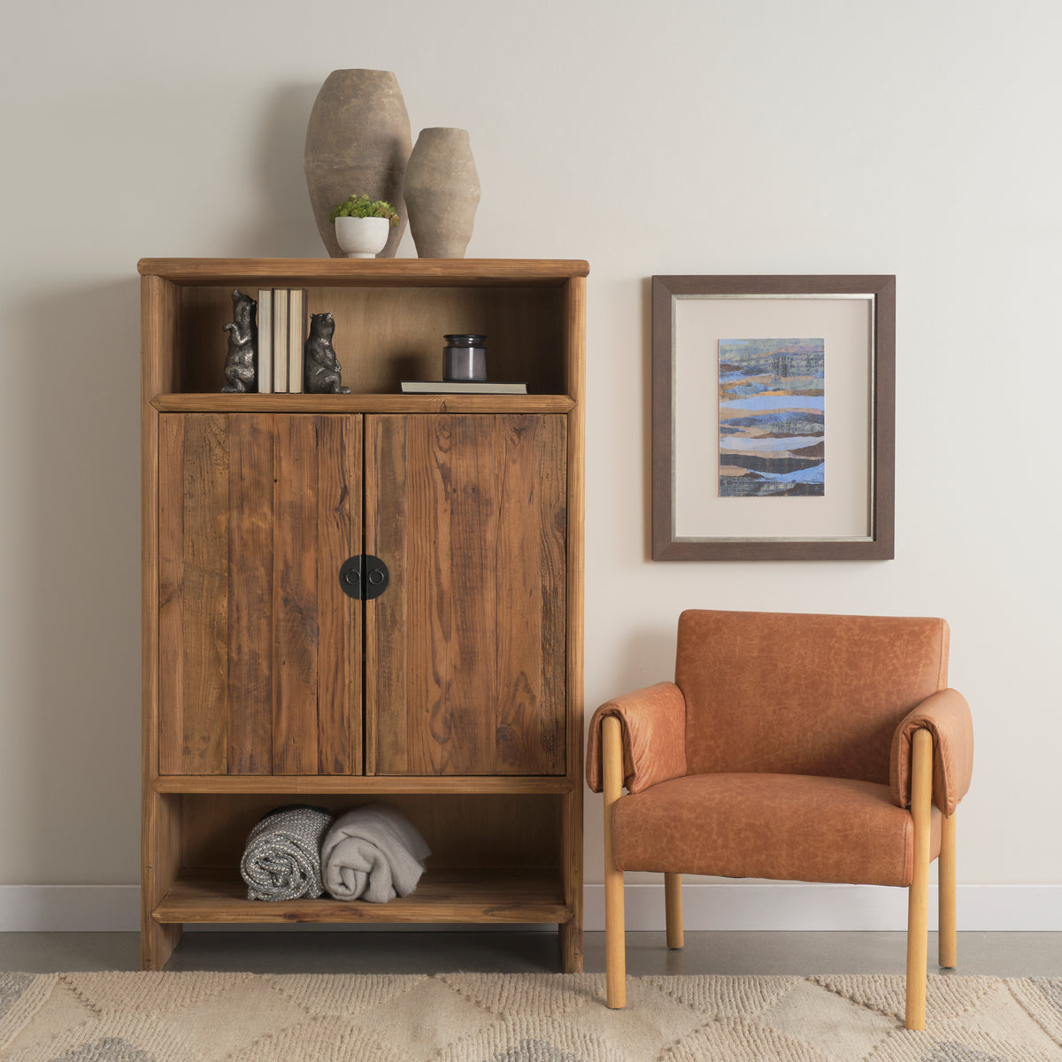 Ashton Brown Vegan Leather Accent Chair