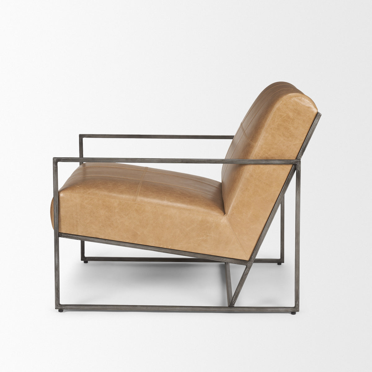 Stratton Brown Genuine Leather Accent Chair