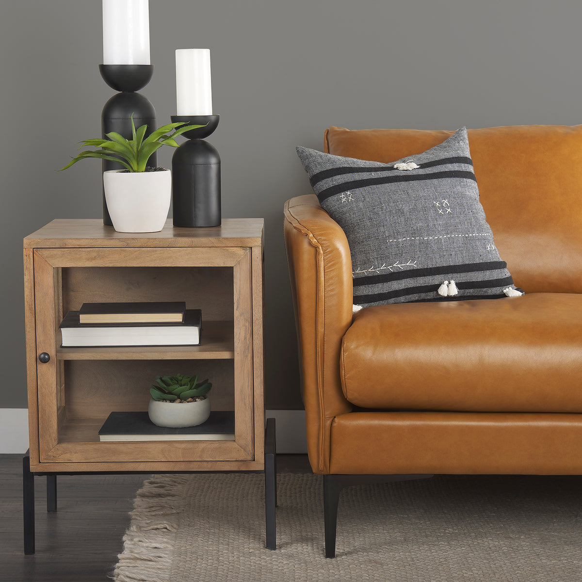 Lake Como Tan Genuine Leather 3-Seater Sofa