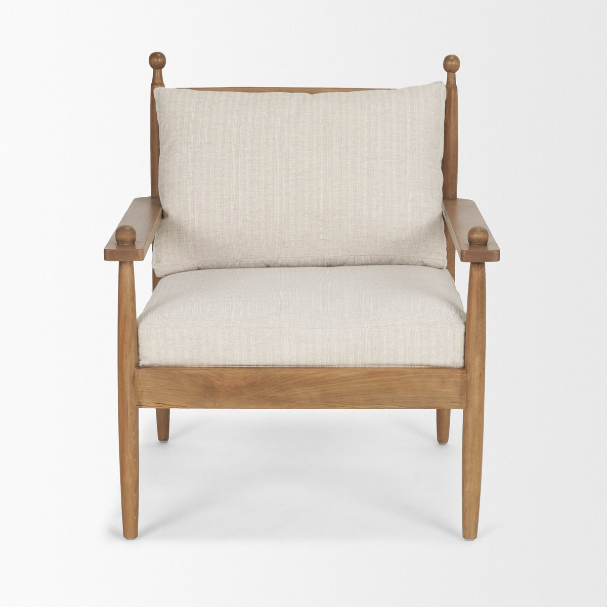 Danni Cream Fabric Beech Wood Accent Lounge Chair