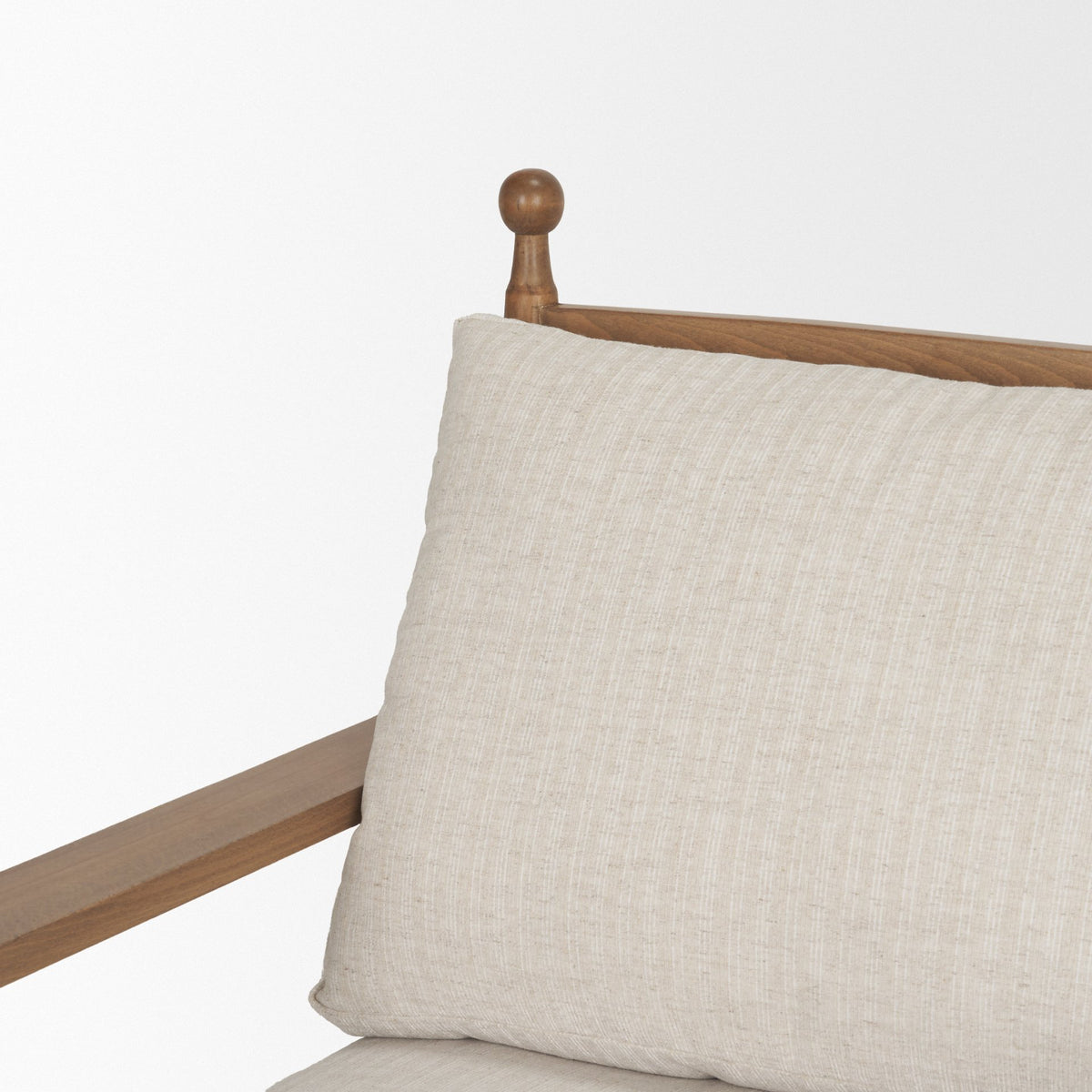 Danni Cream Fabric Beech Wood Accent Lounge Chair