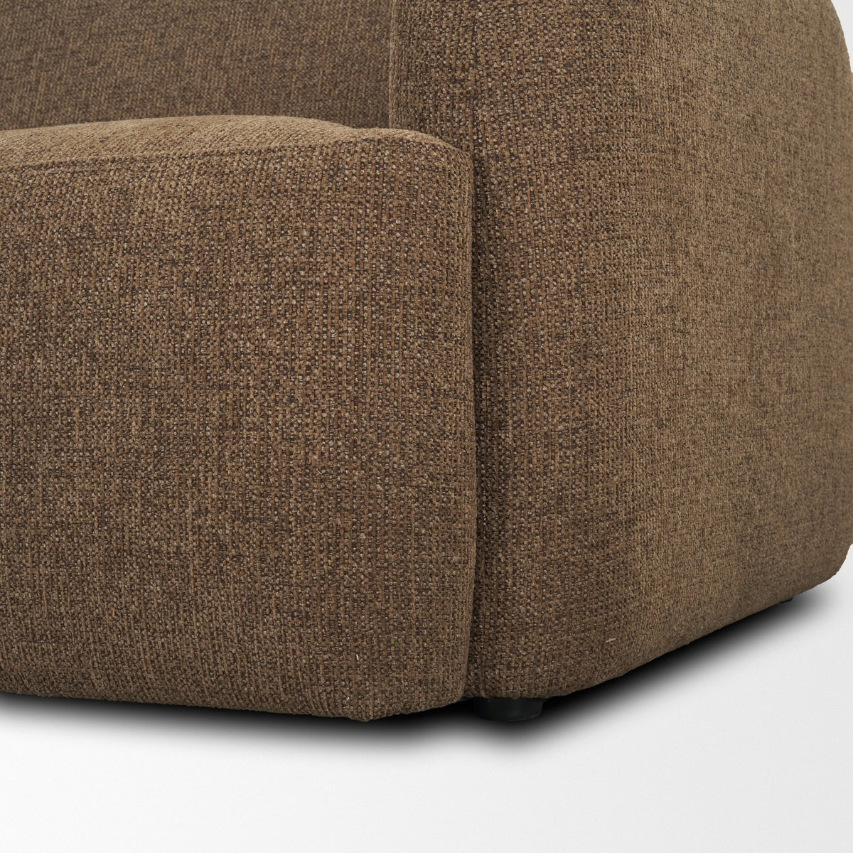 Saga Mocha Textured Plush 3-Seater Sofa