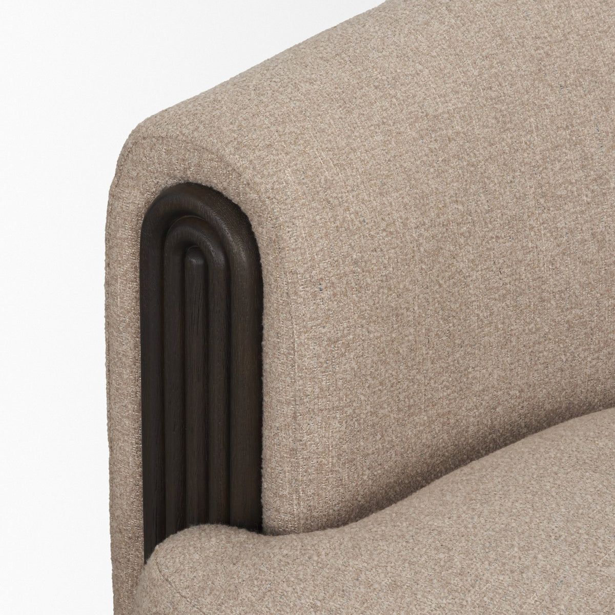Kornelia Mushroom Gray Fabric Barrel Accent Chair