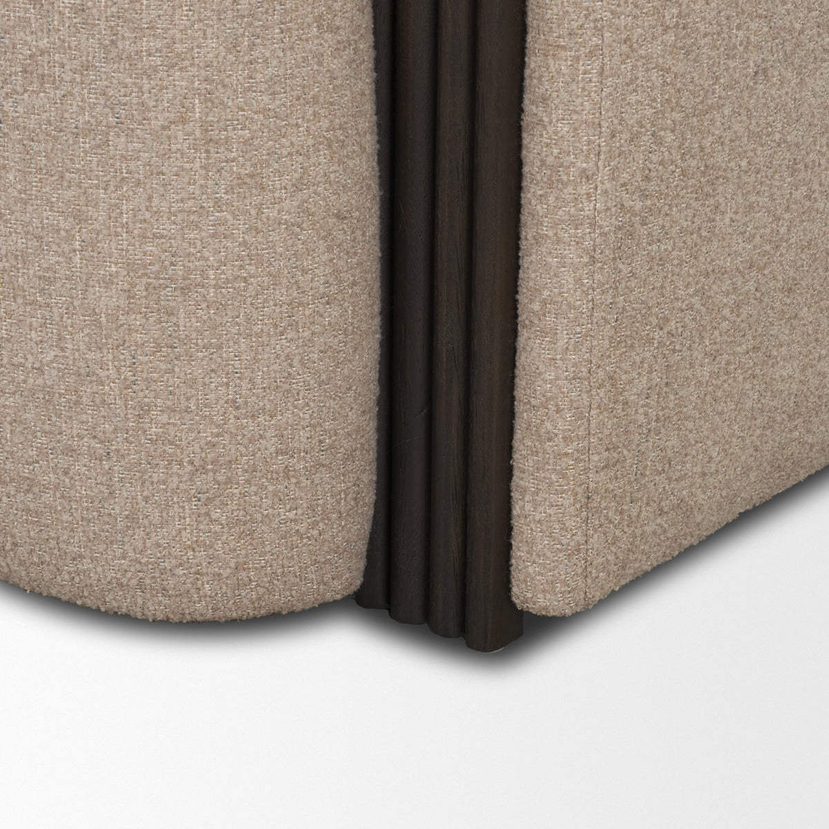 Kornelia Mushroom Gray Fabric Barrel Accent Chair