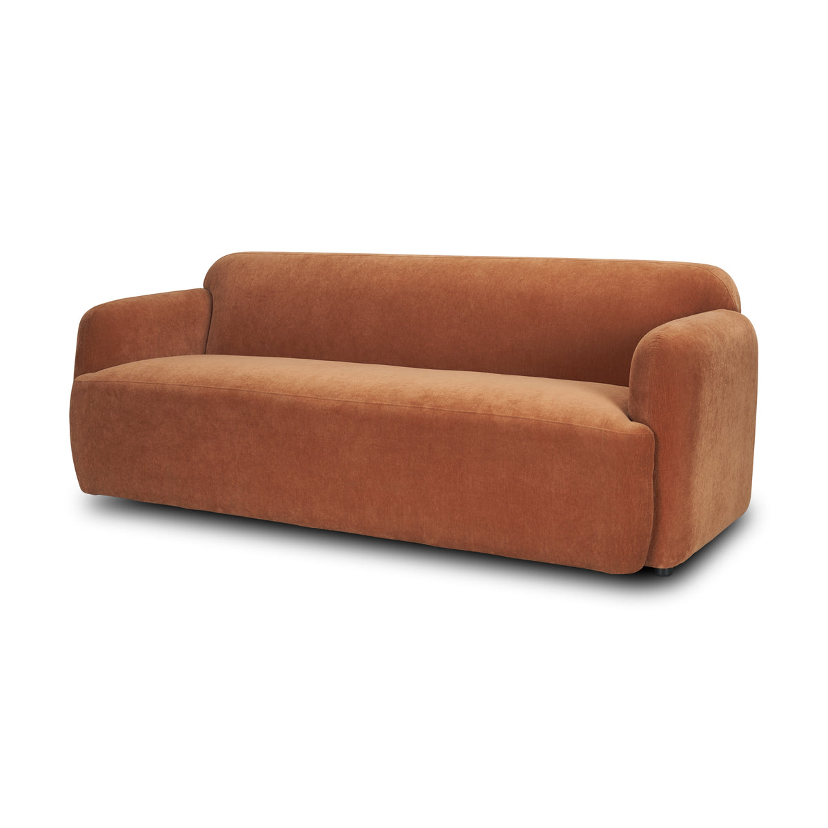 Saga Rust Stonewashed Chenille 3-Seater Sofa