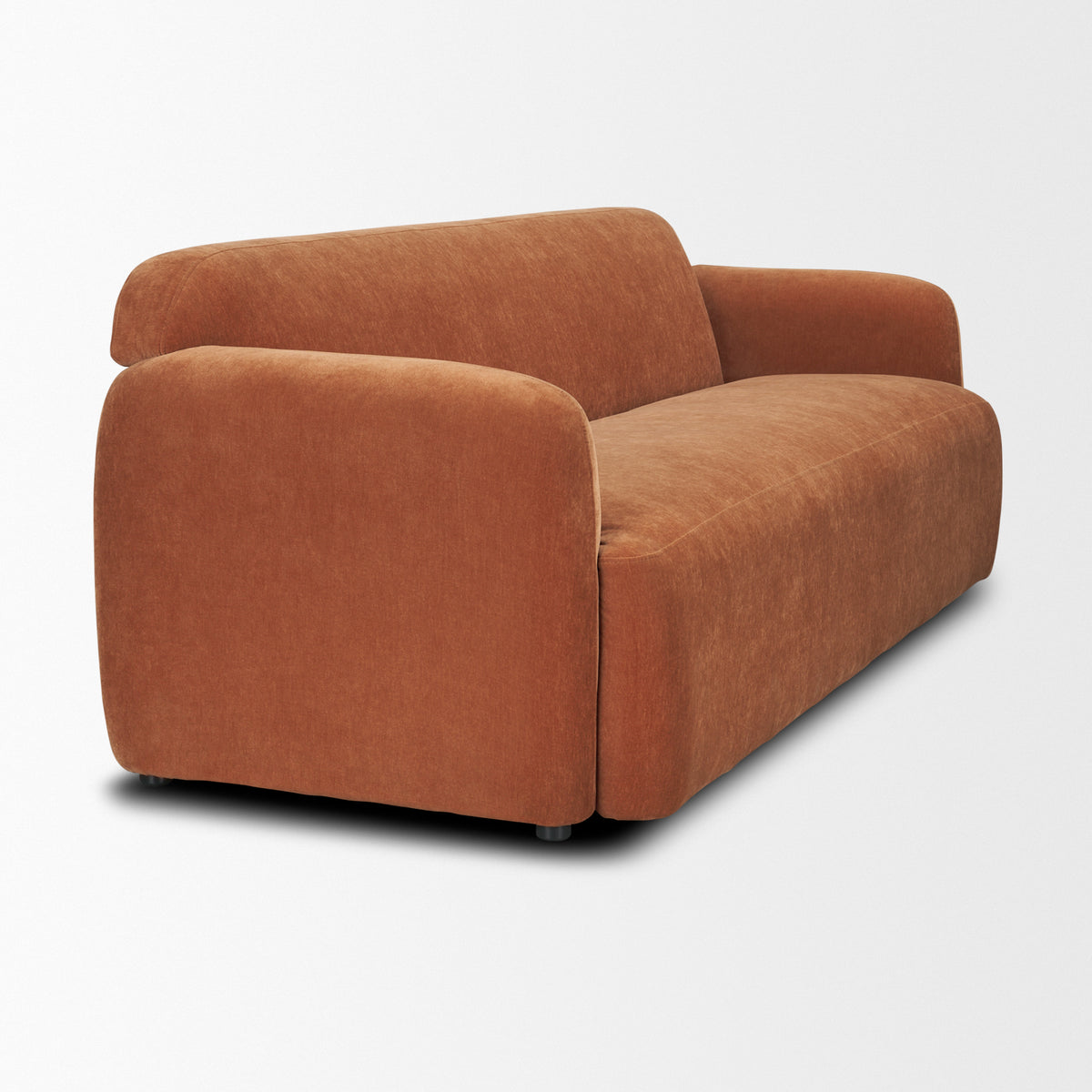Saga Rust Stonewashed Chenille 3-Seater Sofa