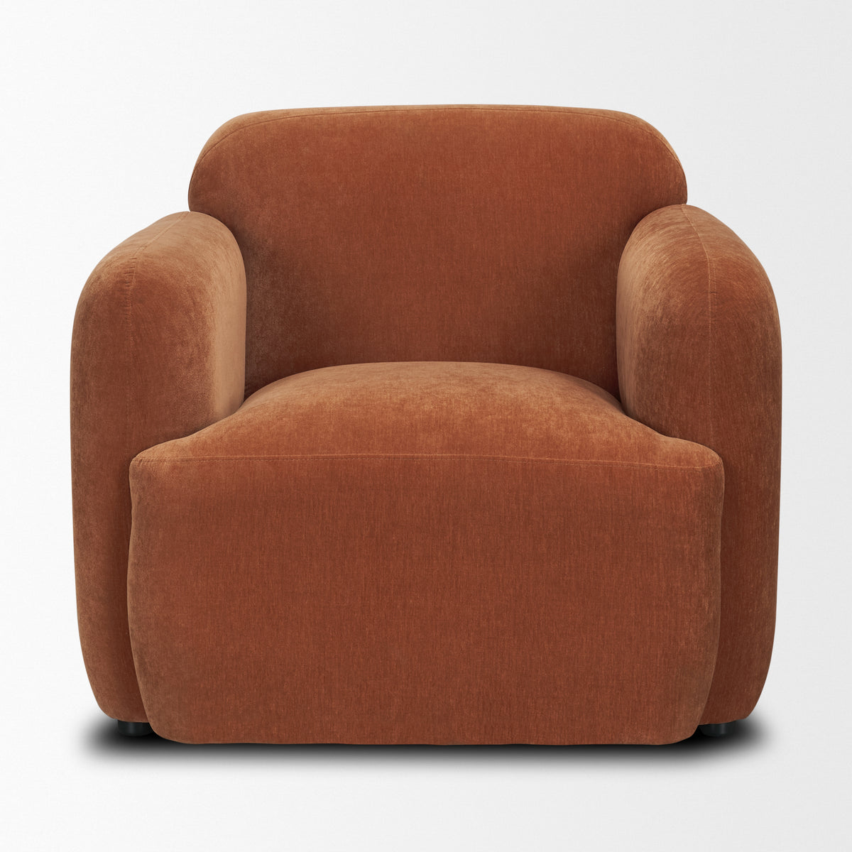 Saga Rust Stonewashed Chenille Upholstered Chair