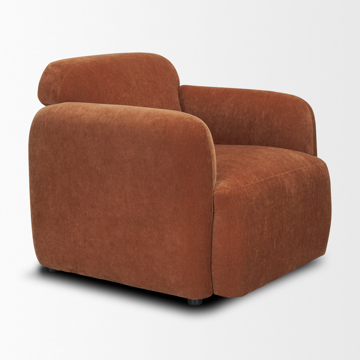 Saga Rust Stonewashed Chenille Upholstered Chair