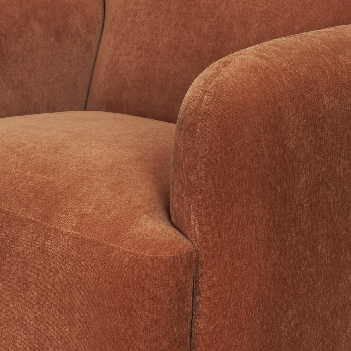 Saga Rust Stonewashed Chenille Upholstered Chair