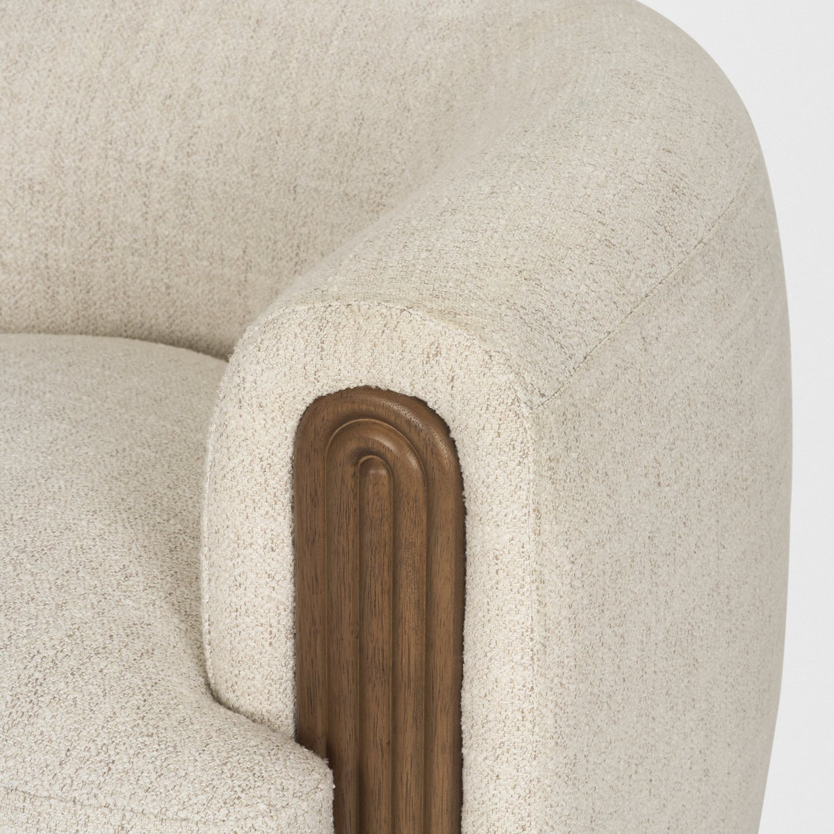 Kornelia Oatmeal Fabric Barrel Accent Chair