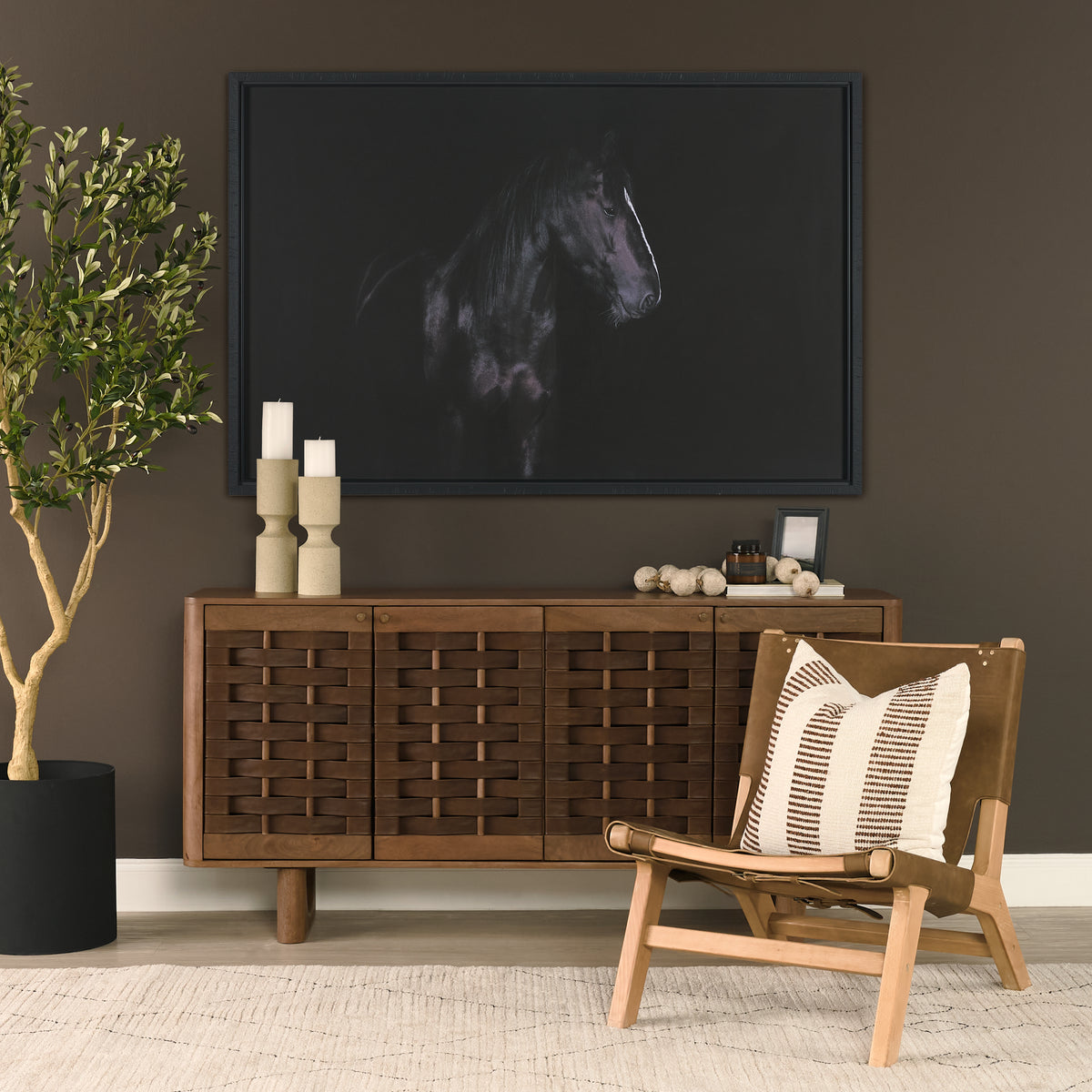 Elodie Brown Leather Accent Chair