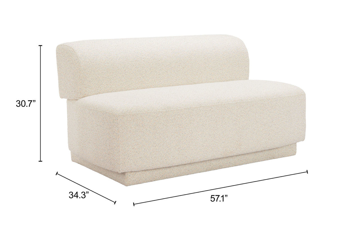 Anese Loveseat Multigrain Beige by Zuo Modern