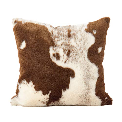 Rustic Faux Fur Cow Hide Decorative Pillow